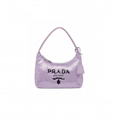 PRADA RE-EDITION 2000 PAILLETTES SHOULDER BAG 1NE515 (22*12*6cm) 